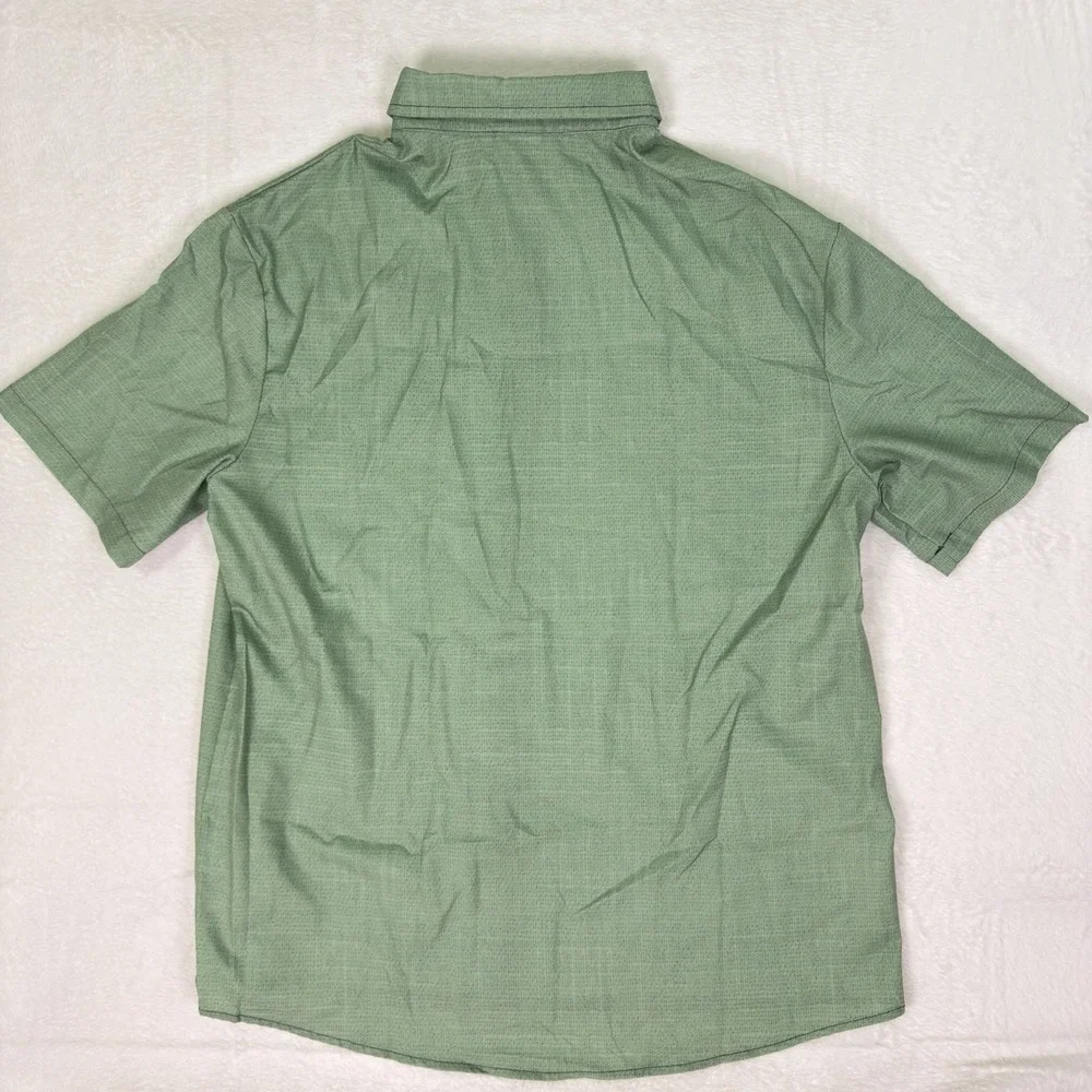 Fydude‎ Shirt Mens Medium Green Catch The Waves Hawaiian Button Horse Cowboy